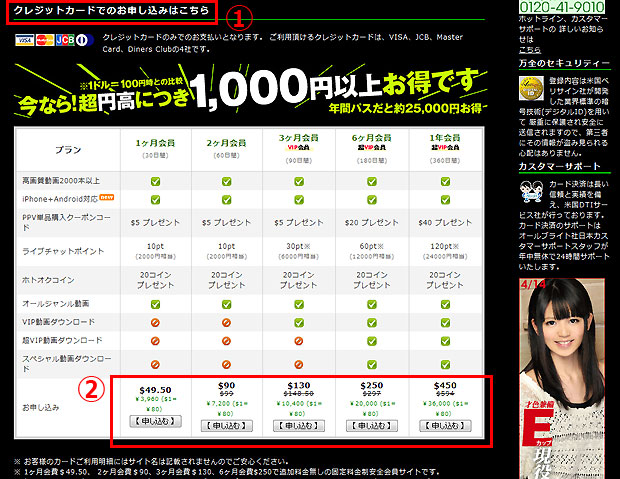 カリビアンコム入会手順